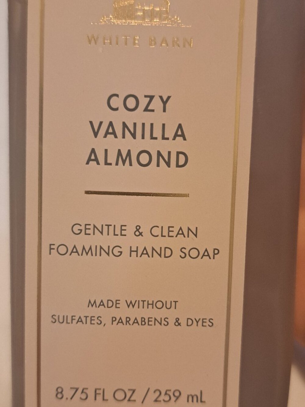 BATH AND BODY WORKS GENTLE AND CLEAN FOAMING HAND SOAP-COZY VANILLA ALMOND